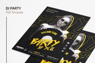 Free Dj Party Flyer Template in PSD
