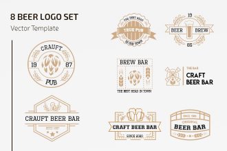 Free Beer Logo Set Template Free Beer Logo Set Template
