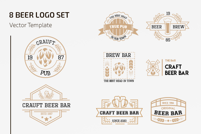 Download Free Beer Logo Set Template Free Psd Templates