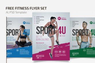Free Fitness Flyer Set Template Free Fitness Flyer Set Template