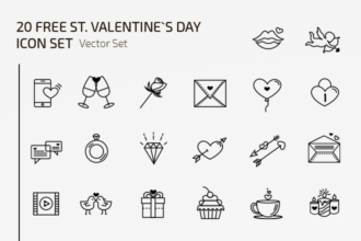 Free Vector Valentine’s Icons Template Free Vector Valentine’s Icons Template