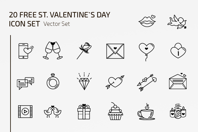 Free Vector Valentine’s Icons Template