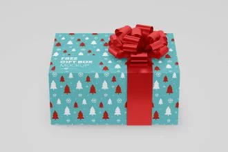 Free PSD Gift Box Mockup Set