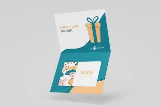 Free PSD Gift Cards Mockup Set