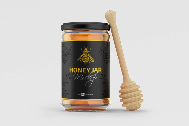 Free PSD Honey Jar Mockup Set