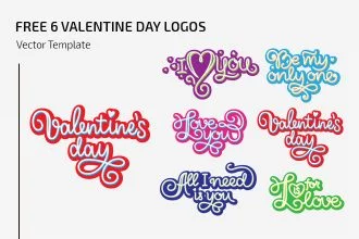 Free Vector Valentine Day Logos Set