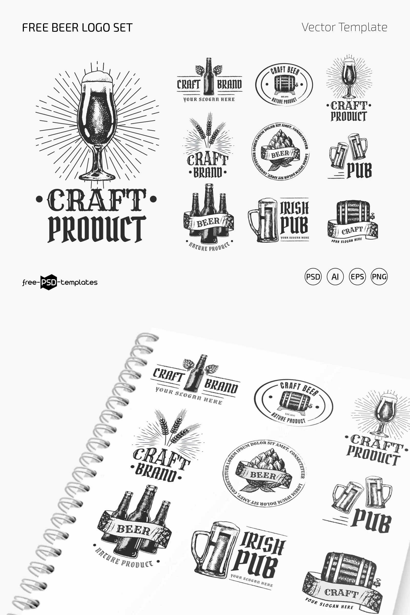 Free Beer Logo Set Template