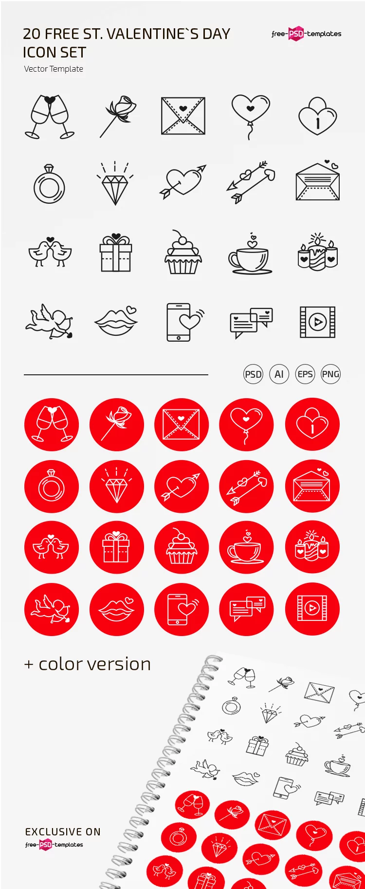 Free vector Valentine's icons