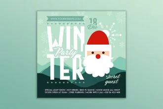 Free Winter Party Banner Set Template