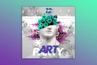 Free Art Party Banner Set Template