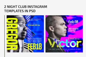 2 Night Club Instagram Templates in PSD
