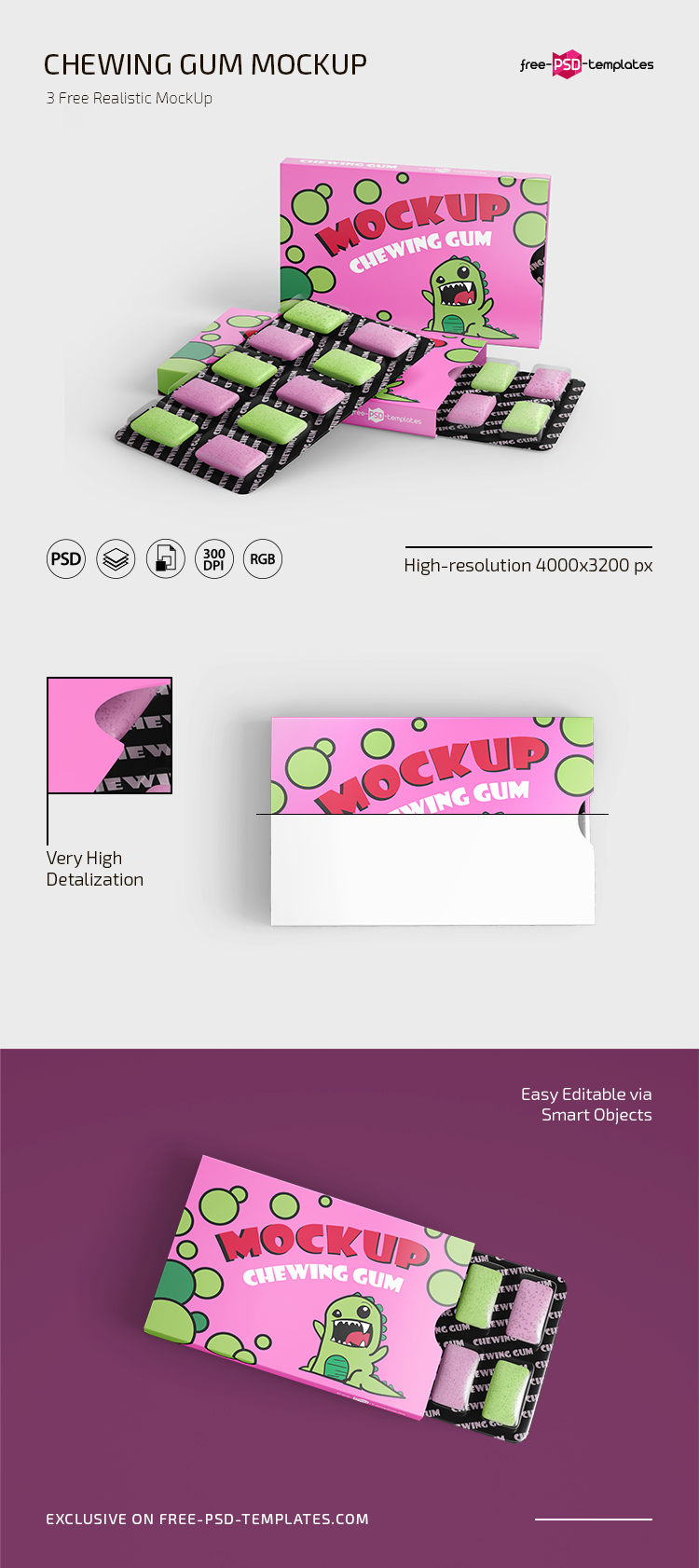 Download Free Chewing Gum Mockup Templates in PSD | Free PSD Templates