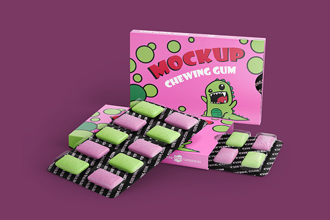 Download Free Chewing Gum Mockup Templates In Psd Free Psd Templates PSD Mockup Templates