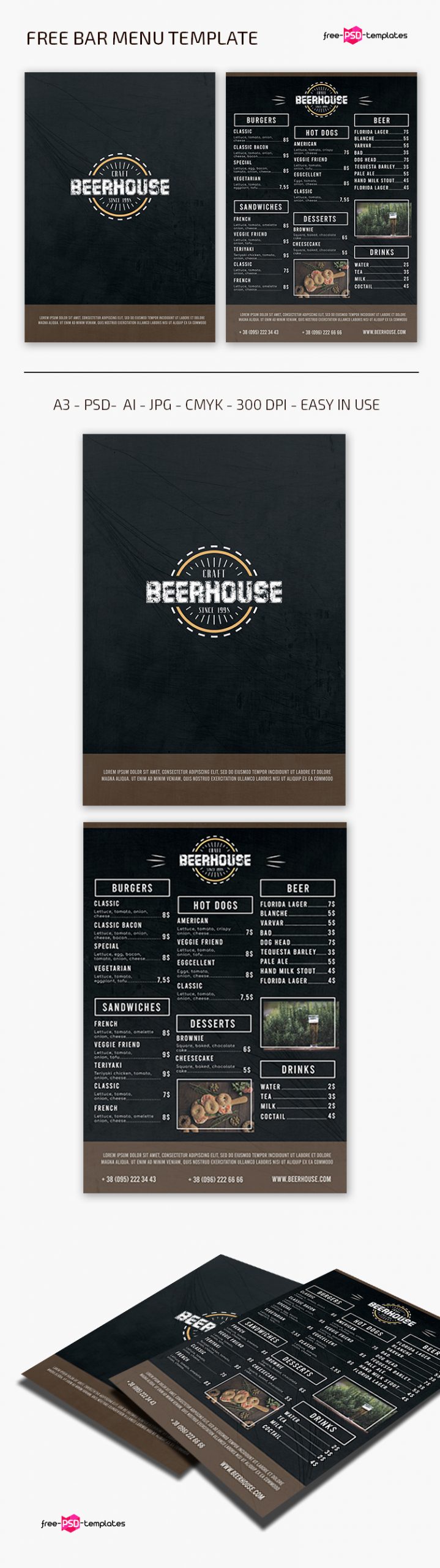 Download Free Psd Bar Menu Template Free Psd Templates