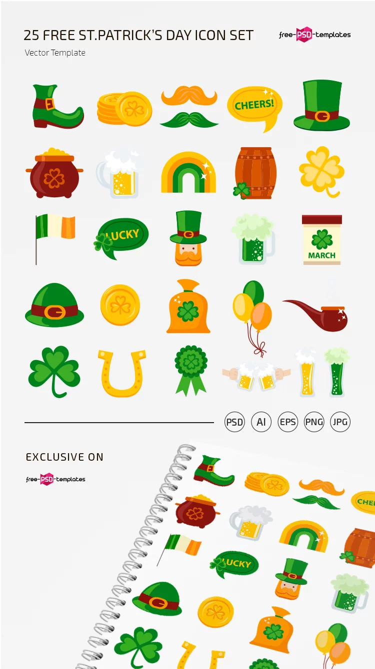 Free St. Patrick’s Day Icons Vector Template