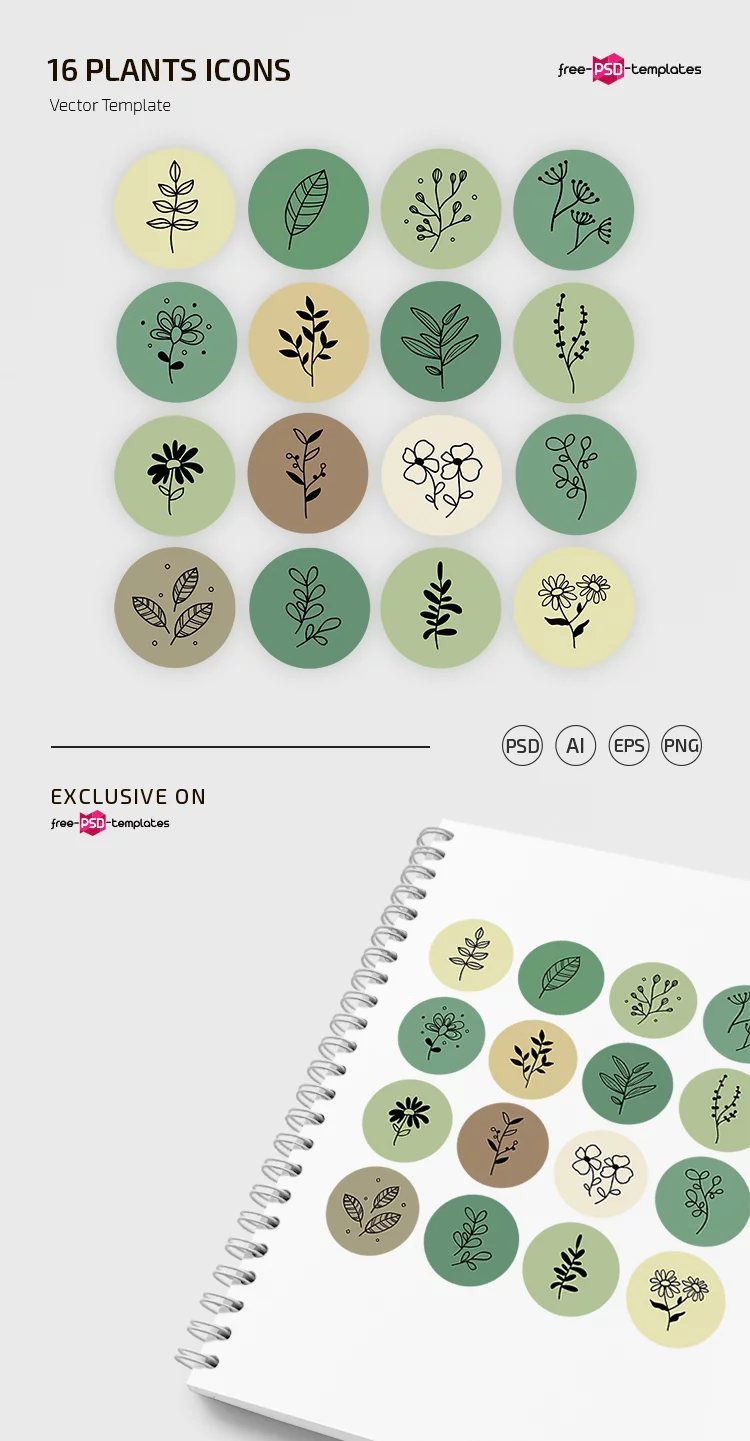 Free Plants Icons Template
