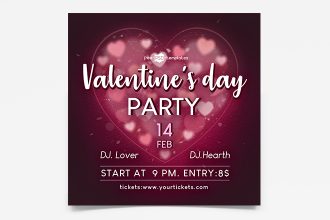 Free Valentine’s day PARTY BANNER SET TEMPLATE