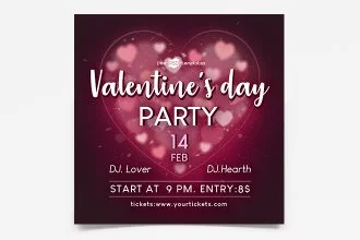 Free Valentine’s day PARTY BANNER SET TEMPLATE