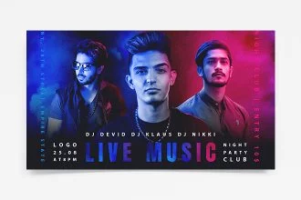 Free DJ party Banner Template PSD