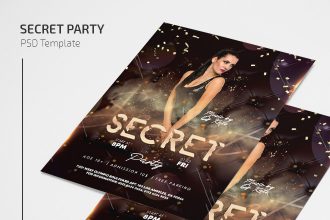 Free Secret Party Flyer Template in PSD