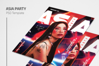 Free Asia Party Flyer Template in PSD Free Asia Party Flyer Template in PSD