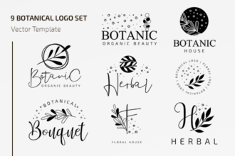 Free Vector Botanical Logo Set Template Free Vector Botanical Logo Set Template