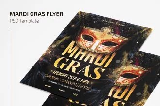 Free Mardi Gras Flyer Template (PSD)