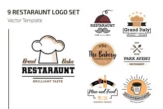 Free Restaurant Logo Set Template