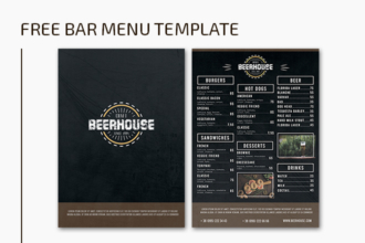 Free PSD Bar Menu Template Free PSD Bar Menu Template