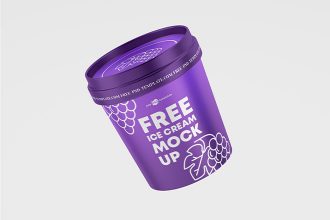 Free PSD Ice Cream Plastic Jar Mockup Template