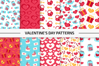 10 Free Valentine’s Day Vector Patterns Set 10 Free Valentine’s Day Vector Patterns Set