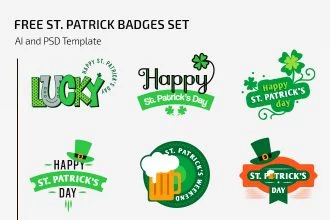 Free St. Patrick Badges Set