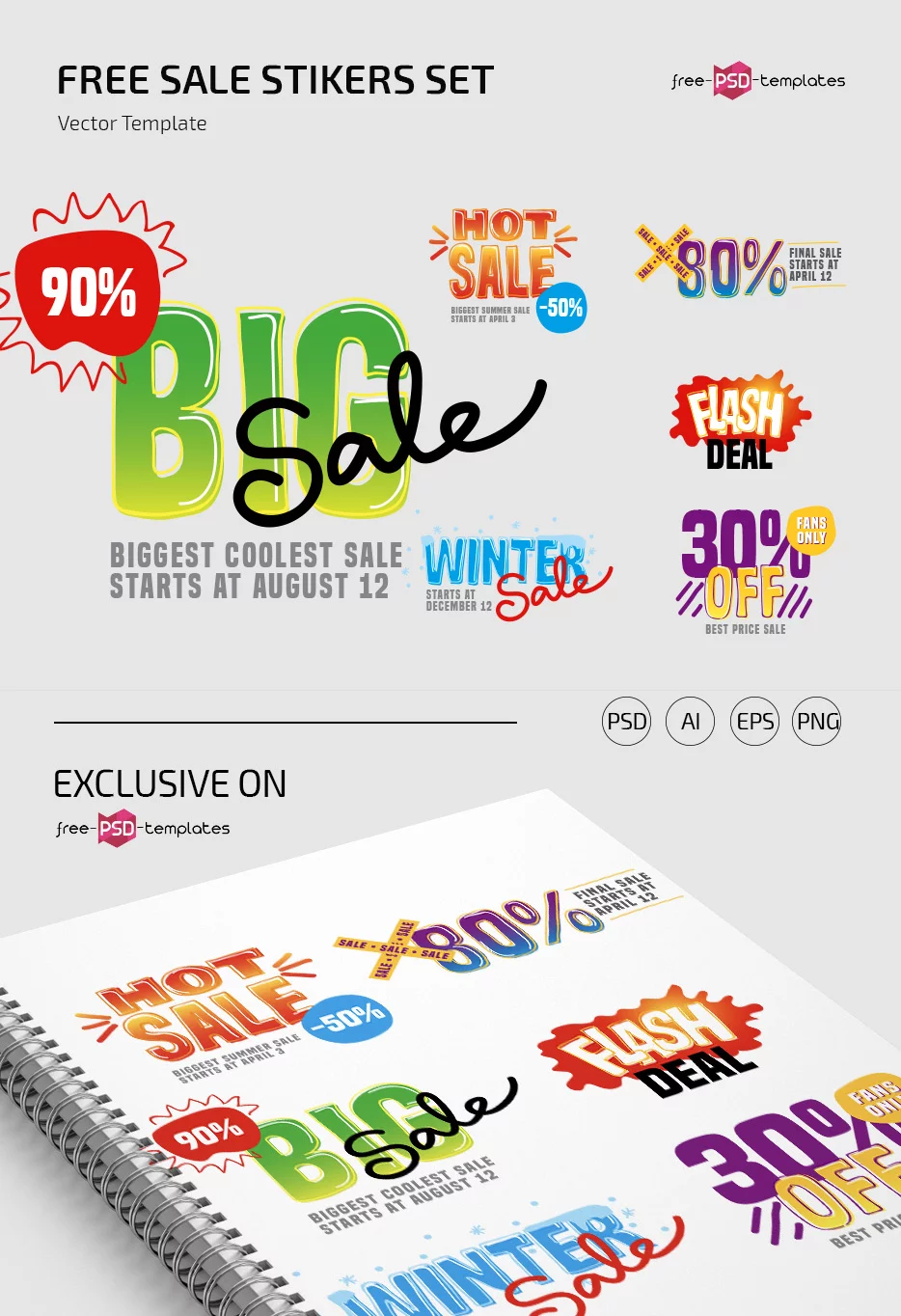 Free Vector Sale Stickers Set