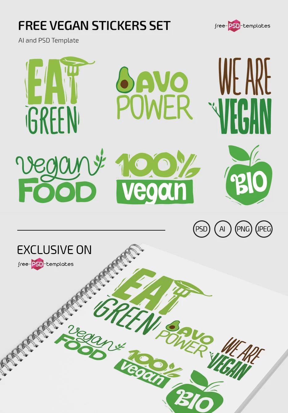 Free Vegan Stickers Set