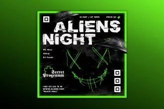 Free Aliens Night Banner Set Template