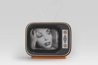 Free Vintage TV Mockup in PSD