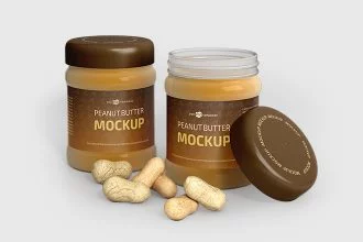 Free PSD Peanut Butter Jar Mockup Templates