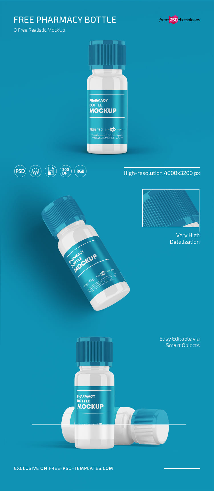 Download Free Pharmacy Bottle Mockup Set Template Free Psd Templates