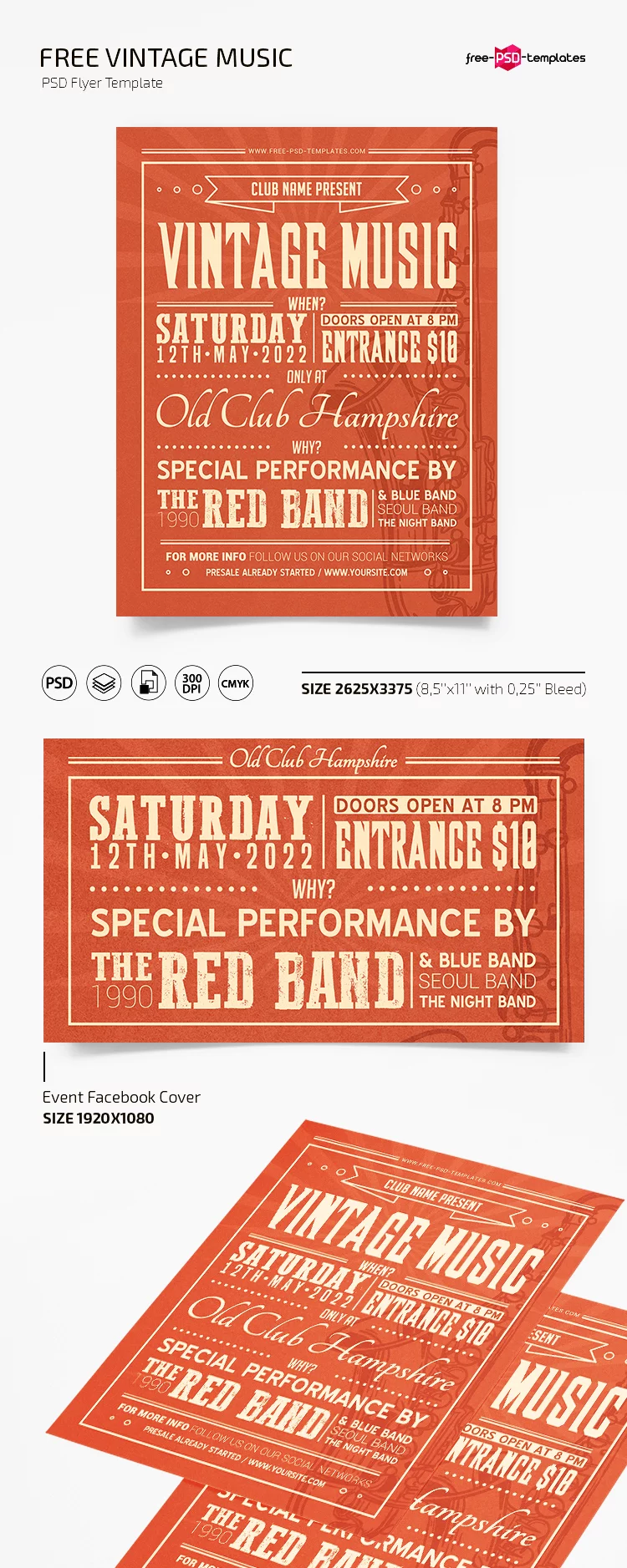 Free Vintage Flyer Template in PSD