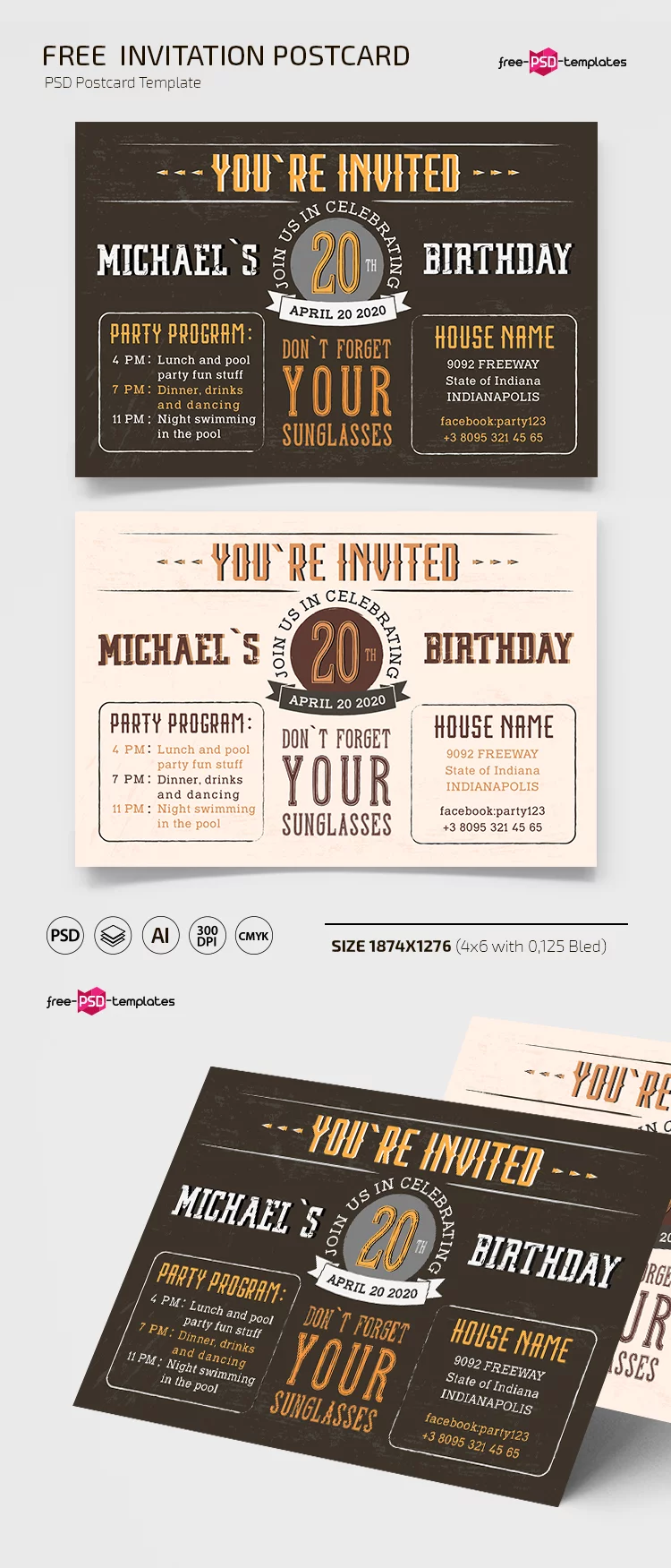 Free Invitation Postcard Templates