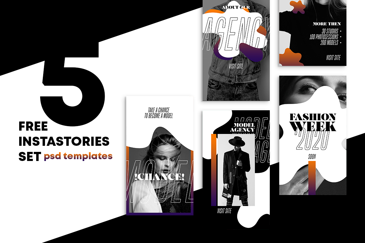 Free Agency Stories Set Template in PSD – Free PSD Templates