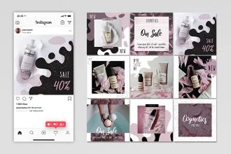 Free Cosmetics Instagram Set Templates