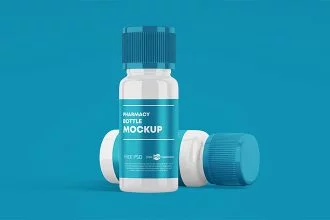 Free Pharmacy Bottle Mockup Set Template