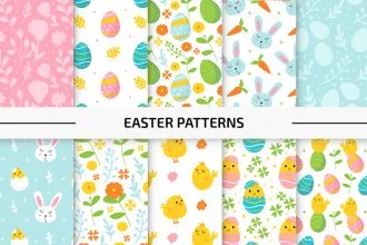 10 Free Easter Vector Patterns Set