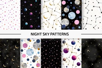 Free Night Sky Patterns Set Template