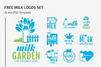Free Milk Logos Set