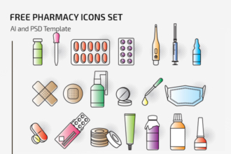 Free Vector Pharmacy Icons Set Free Vector Pharmacy Icons Set