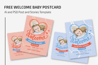 Free Welcome Baby Postcard