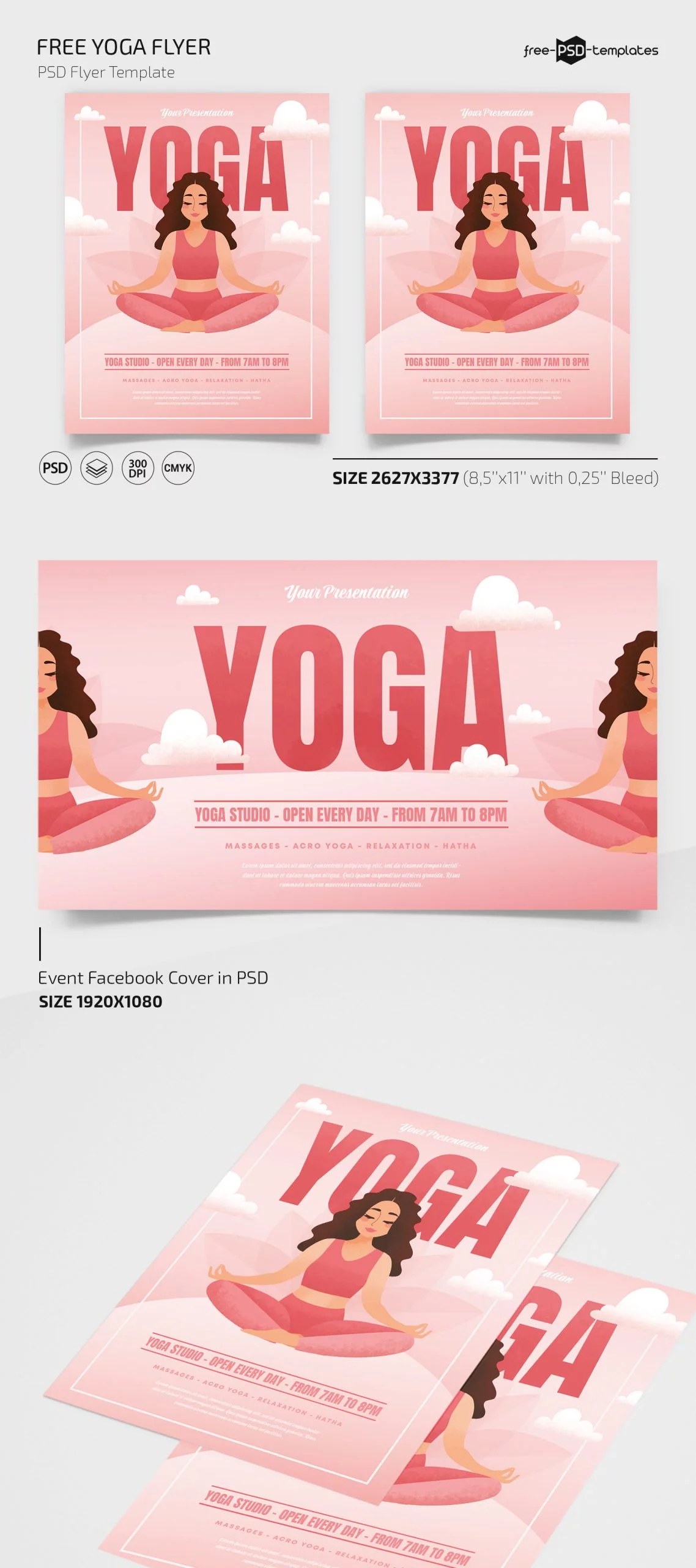 Free Yoga Lesson Flyer Template in PSD