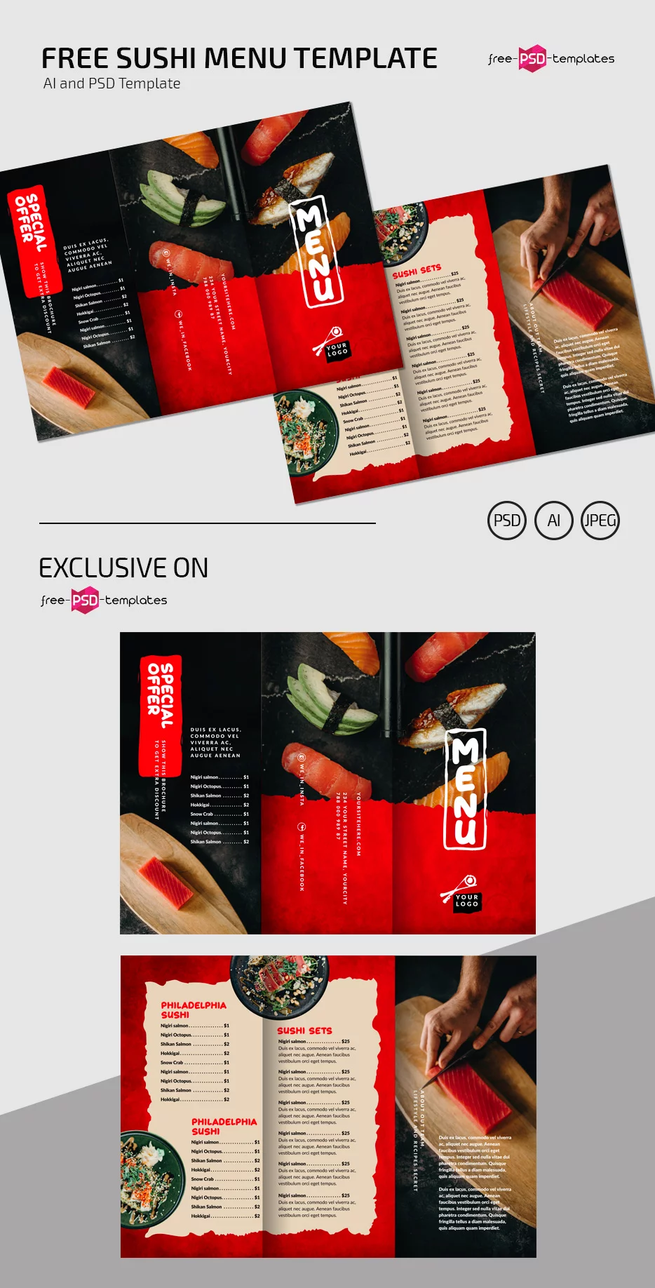 Free Sushi Menu Template